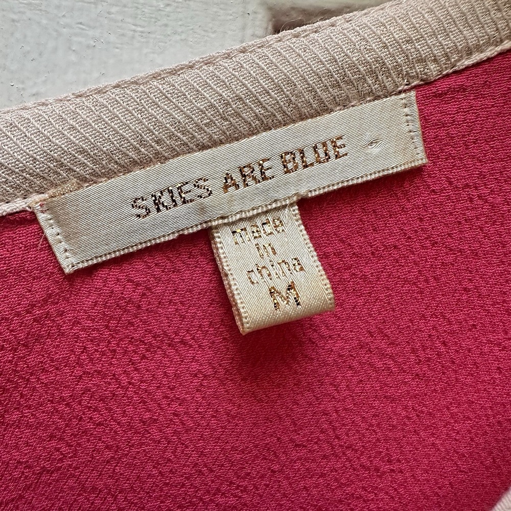 Skies Are Blue Pink Sleeveless Blouse Women's Tank Top Size Medium Summer Casual - Picture 5 of 5